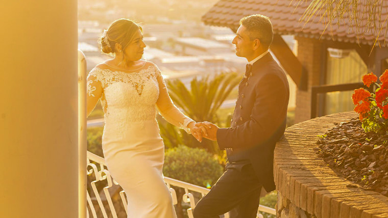 Sunset wedding in terrazza